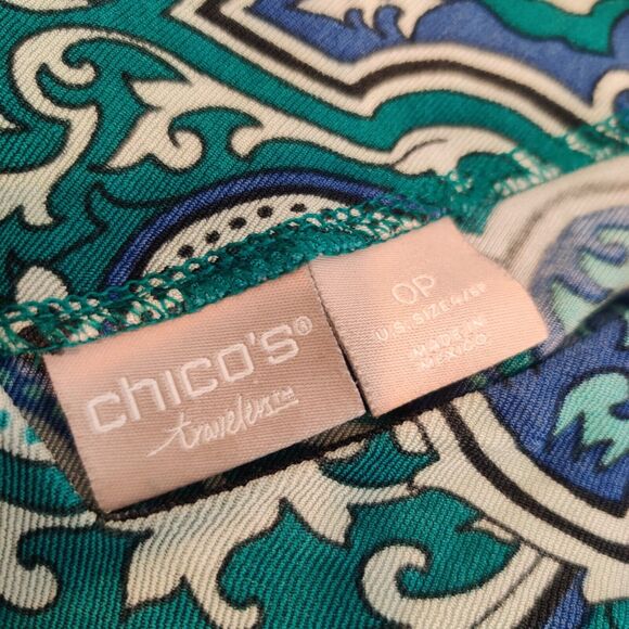 Chico's Travelers Top Floral Stretch Open Back - Picture 10 of 10